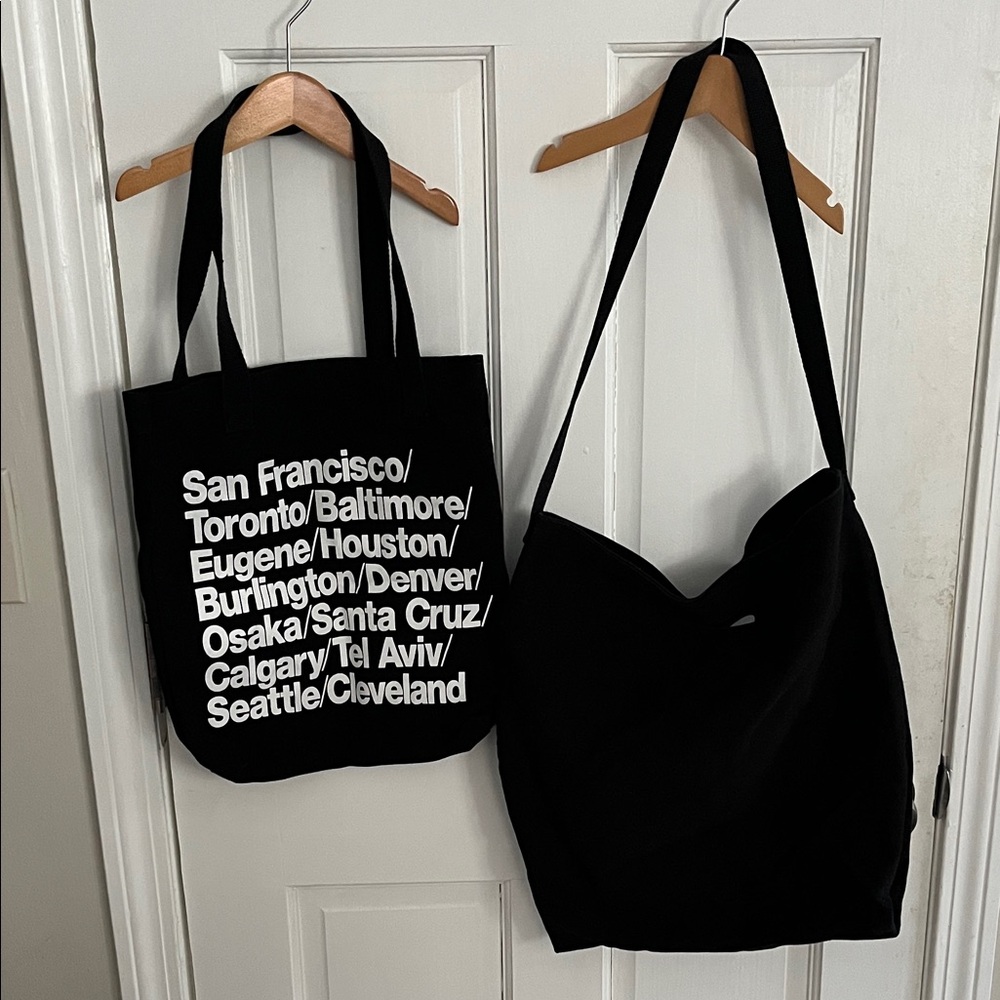 Vintage American Apparel Black Tote Bag Set Bundle